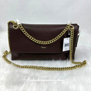 COACH Chelsea Shoulder Bag 30 With Chain In Leather CDS61 Brass/Maple NWT